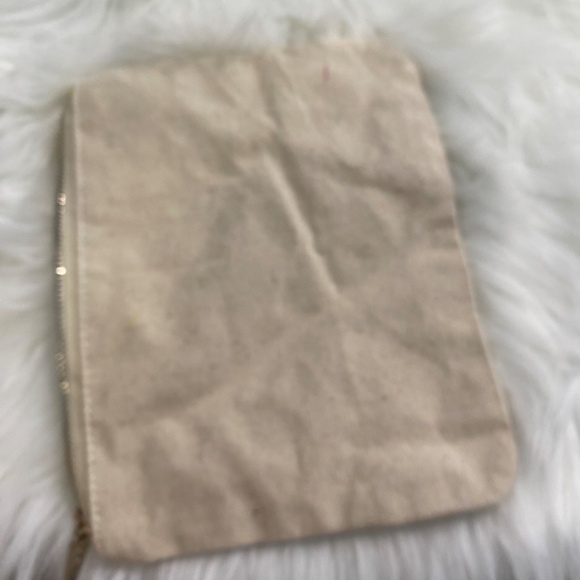 Canvas Zipper Basic Pouch. Cream/Yelow. One Size - Picture 4 of 7